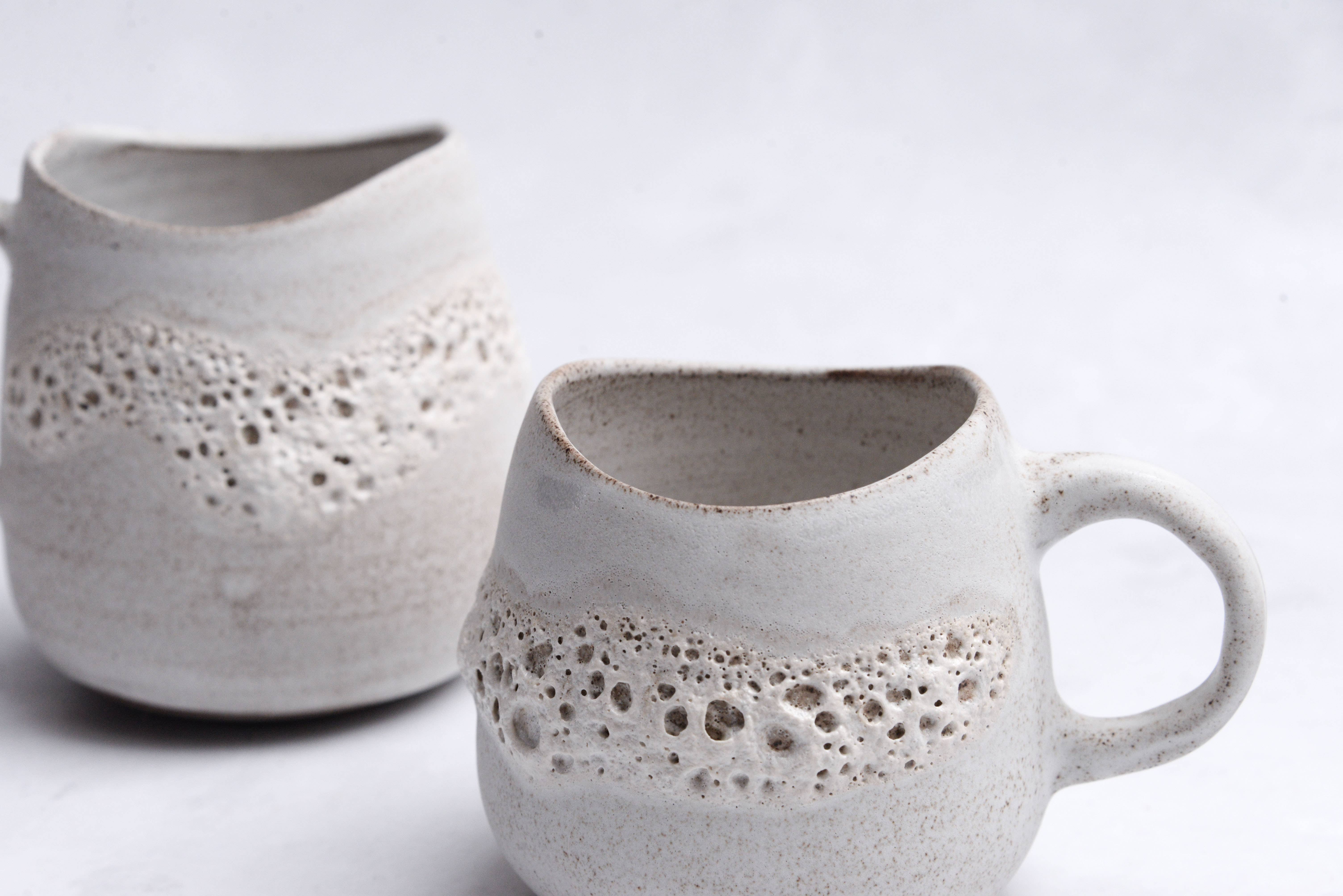 LAIMA CERAMICS (SIA Radosa Apvieniba Spares) - Wholesale Coffee Mug - MOON Collection STABILITY Mug – White Crater Glaze Stoneware5