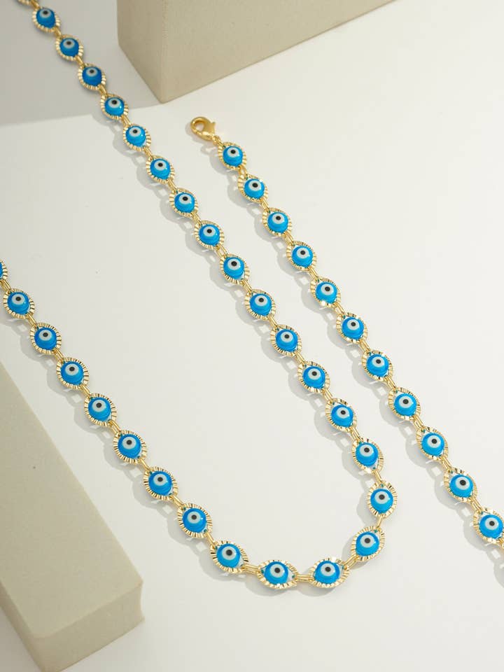 Bijoux en gros Œil grec coloré | Chaîne | Meilleures ventes pour la vente par Bossaglam Jewelry