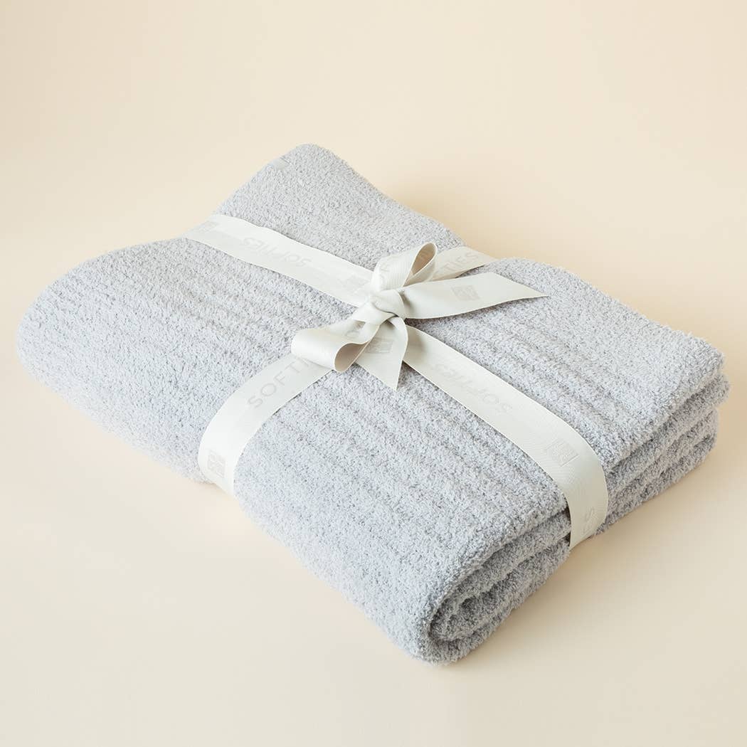 Softies – wholesale Throw blanket – Perfect Home Decor 50" x 70" Solid Rib Marshmallow Blanket1