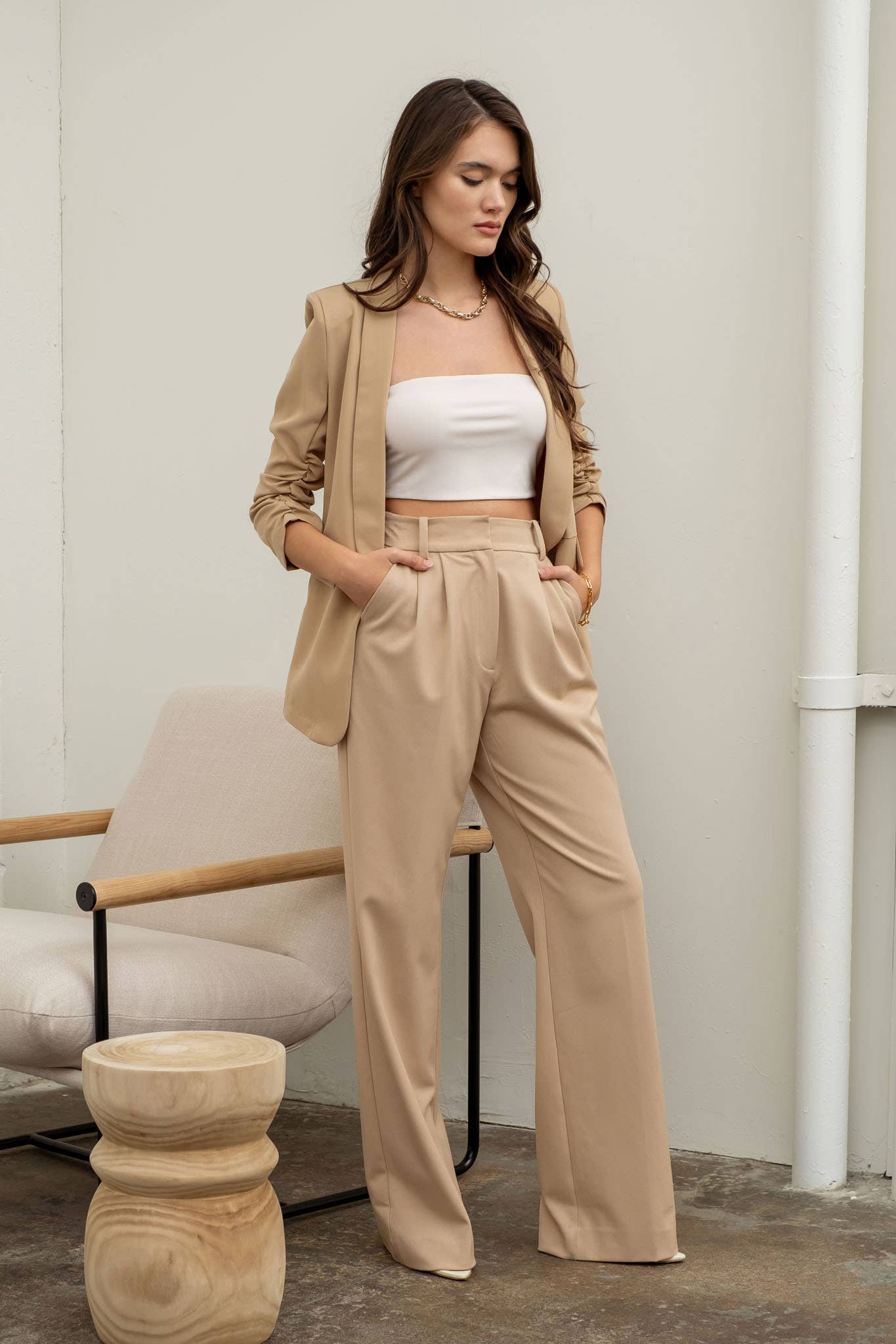 The Workshop Studio – Blazer - Mulher por atacado – BLAZER COM MANGA 3/4 DE MANGA COMPRIDA31