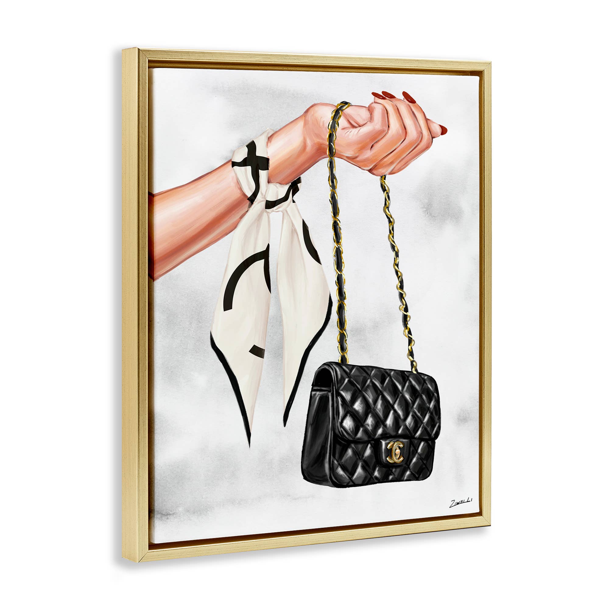 Stupell Industries – wholesale Wall decor – Kids & Baby – Black Handbag on Wrist Floater Framed Art14