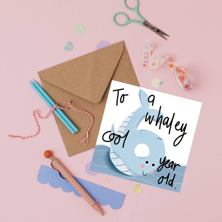 Sixth Birthday Card - Six - 6th - Whaley Cool 6 Year Old for wholesale by Susanna Banks Art