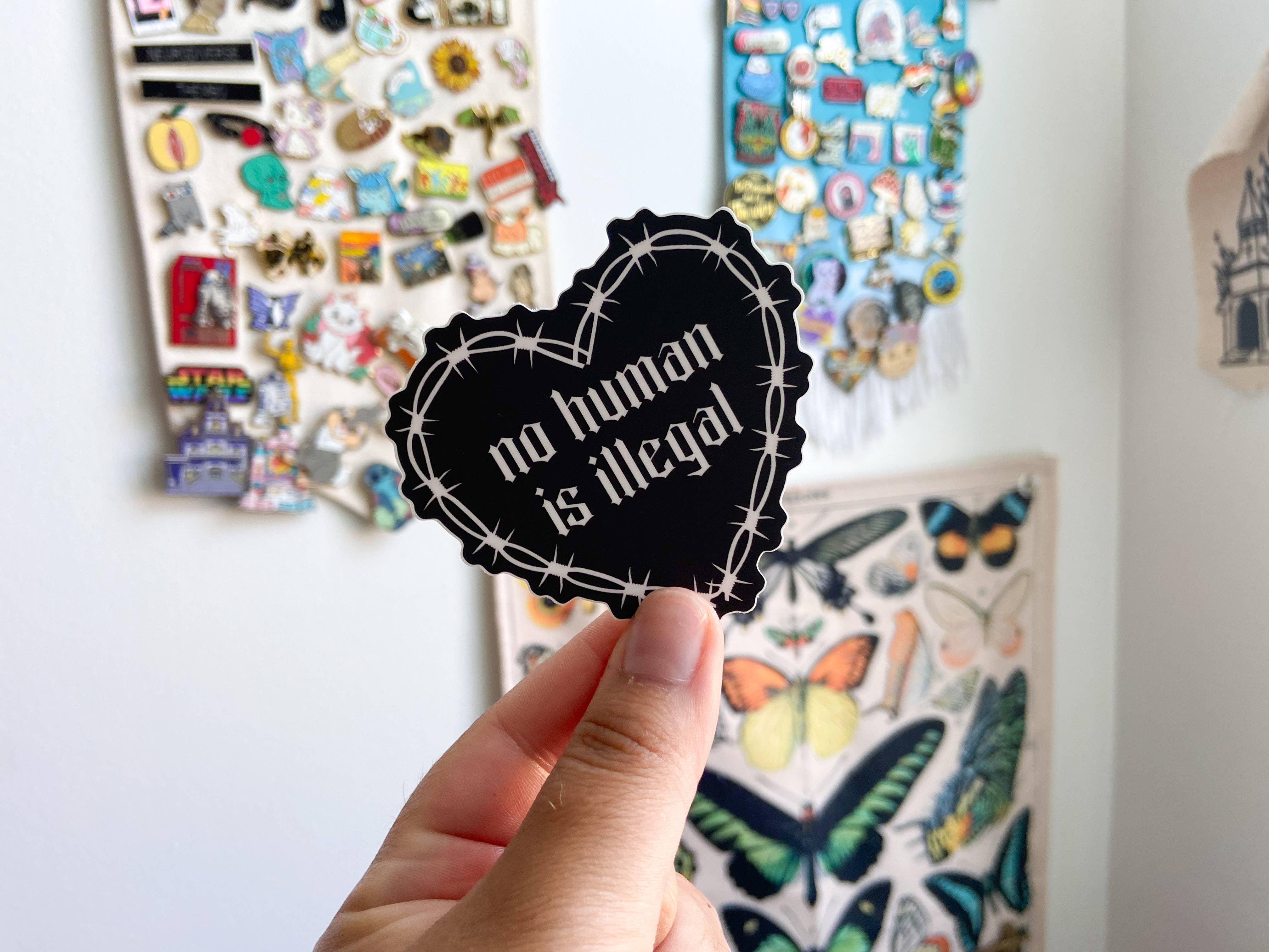 Wild Rabbit Beads - Wholesale Sticker - Vinyl Sticker (No Human is Illegal)1