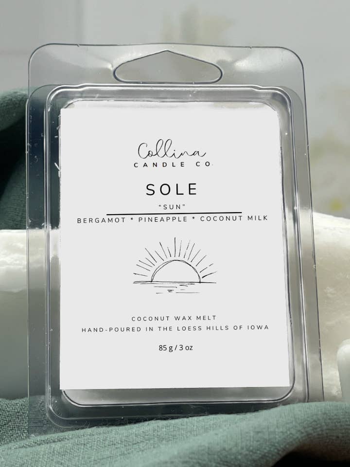 Sole Coconut Wax Melt Bergamot Pineapple Coconut Milk for wholesale by Collina Candle Co., LLC