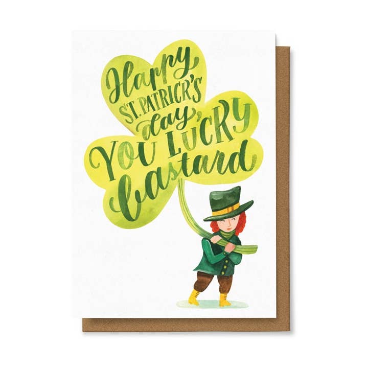 Carte Happy St Patrick's Day You Lucky Bastard 4X6 pour la vente par Chaukiss