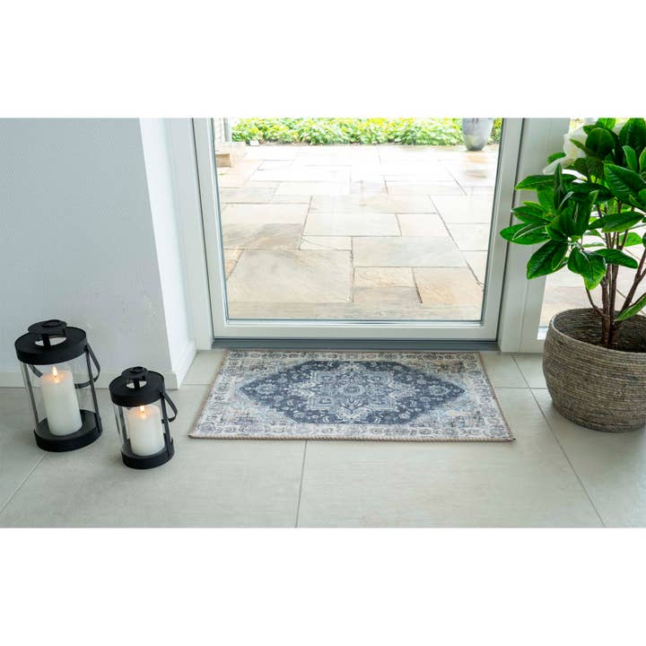 bleu Paillasson Havana - Paillasson bleu 50x80 cm en vente sur Faire1