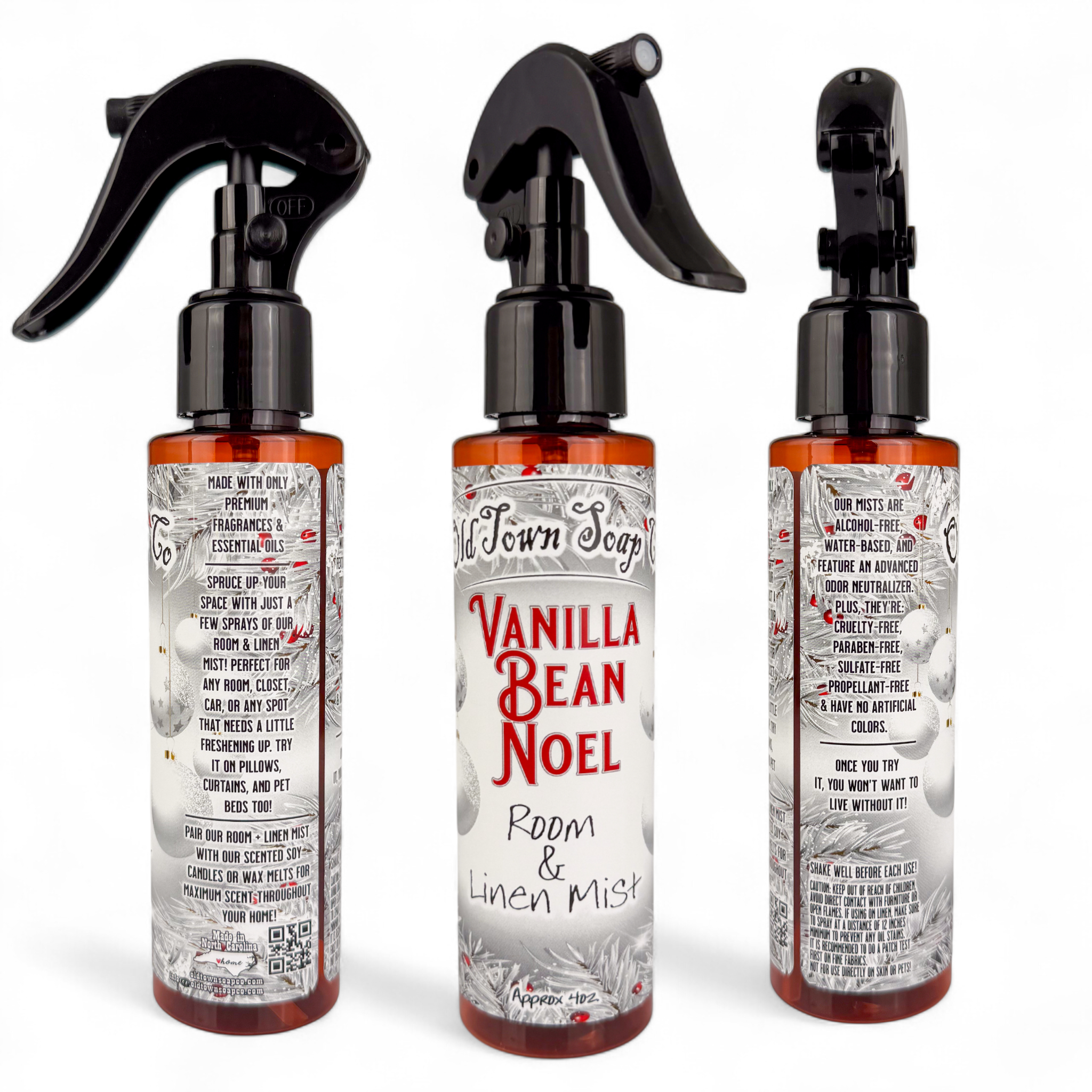 Old Town Soap Co. - Wholesale Room & Linen Spray - Christmas Room+Linen Mist - New Mister Bottle!8