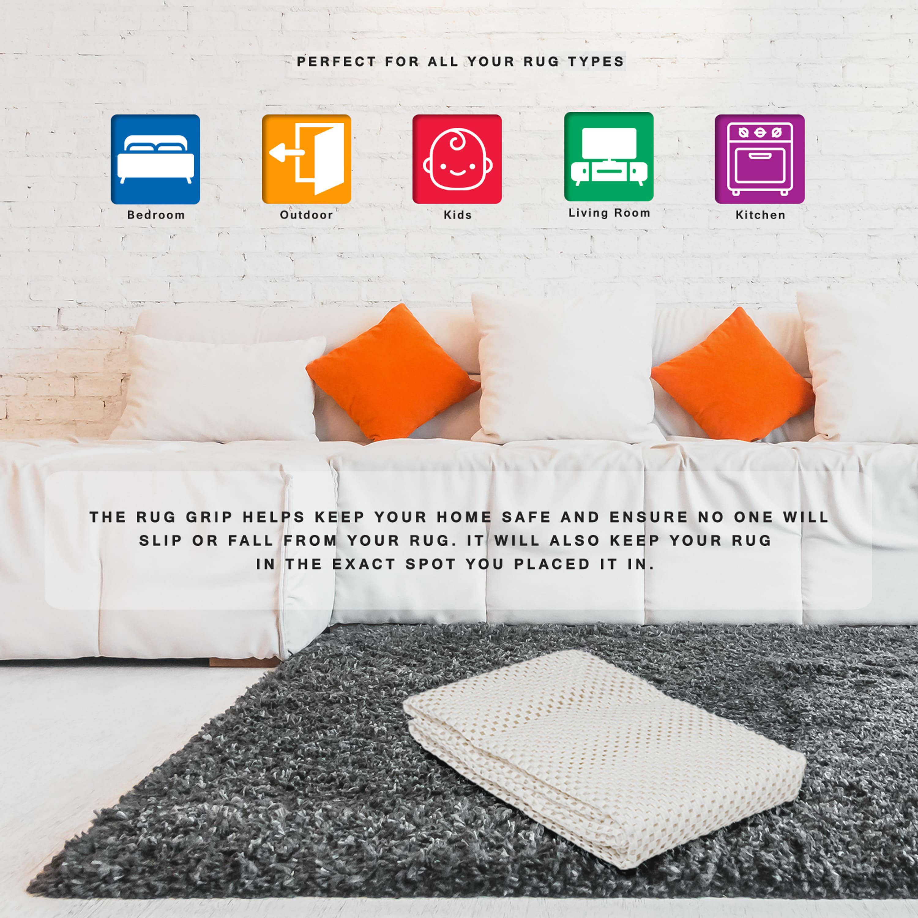 Nevlers - Vendita all'ingrosso Tappeto - Tappeto antiscivolo, tappetini con impugnatura in schiuma di PVC, 12,7 x 17,8 cm, bianco8