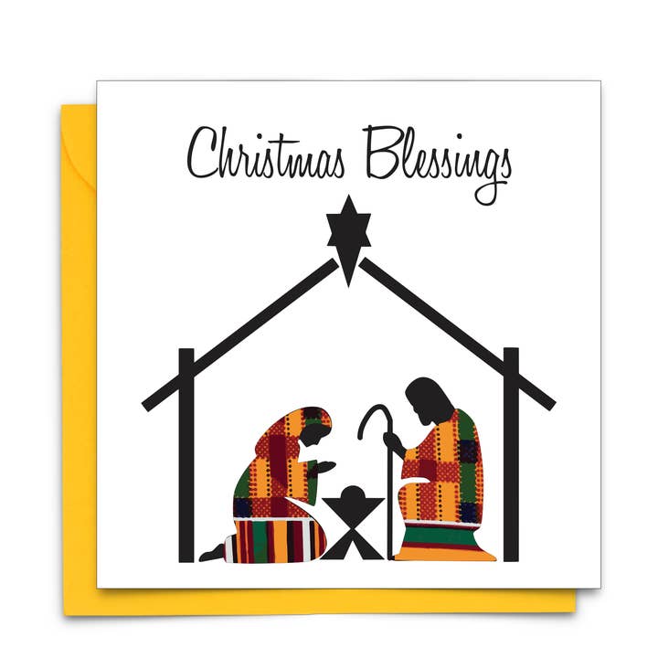 Nativity Afrocentric Luxury Christmas Card for wholesale by AfroTouch Design
