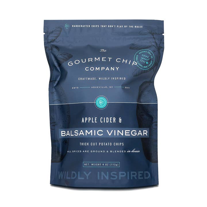 The Gourmet Chip Company - Wholesale Chips - Apple Cider and Balsamic Vinegar Thick Cut Potato Chips - Case of 120