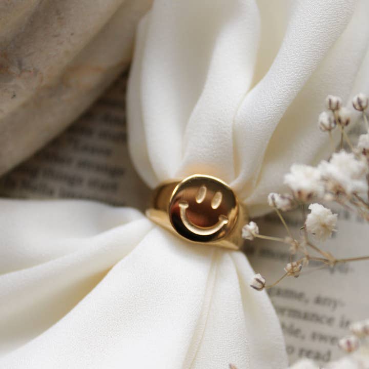 24th & Gold - Wholesale Band/Stacked Ring - Smiley Ring8