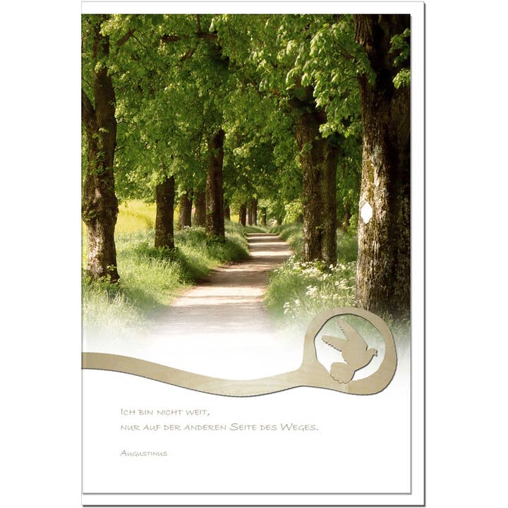 metALUm Sympathy Card B6 – Tree Avenue with Wood Decoration – Augustine for wholesale by metALUm