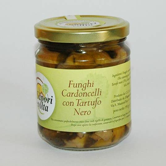 English – Black Truffle Infused King Oyster Mushrooms for wholesale by I sapori di una volta s.r.l.s