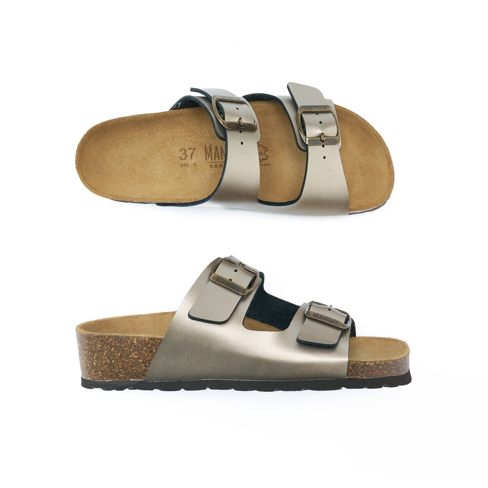 Mandél - Vente Sandales – femme - Ciabatta deux bandes CARLA or - Art.MD02463