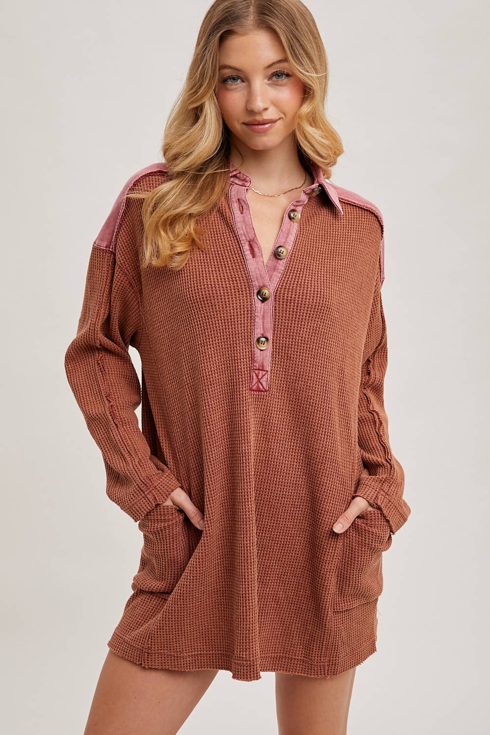 Bluivy - Wholesale Tunic - Women's - THERMAL HENLEY TUNIC SHIRT0
