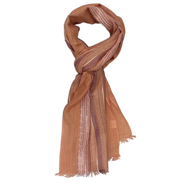 Treasure Jewelry - Wholesale Scarf - Women's - Hand-Loomed Viscose-Blend Tassel Scarf – Plaid & Striped11