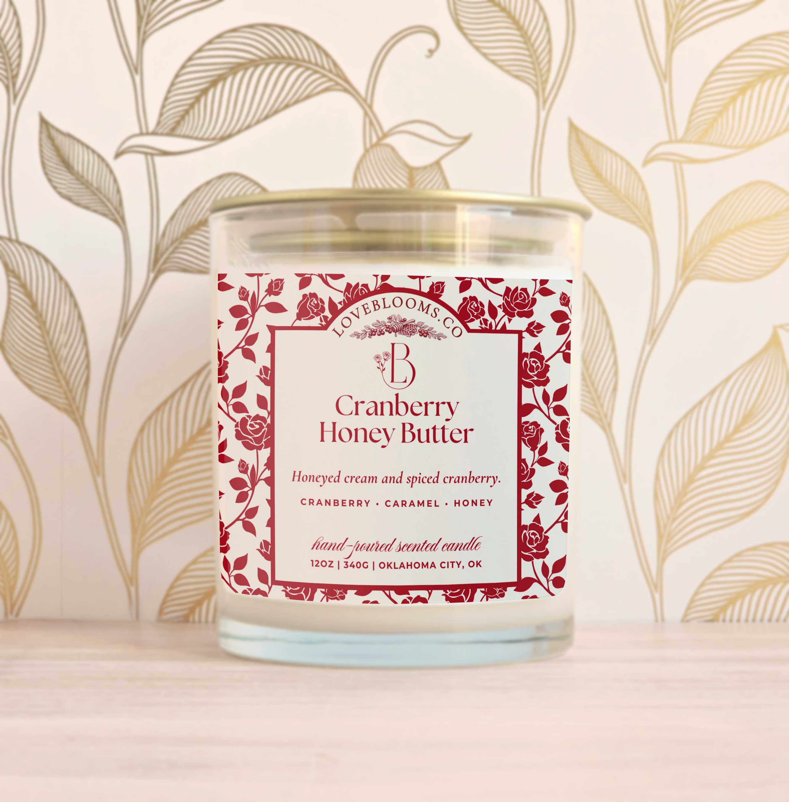 Love Blooms - Wholesale Jar/Filled Candle - Cranberry Honey Butter | Seasonal Scented Candle1