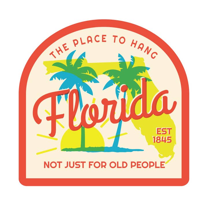 Florida Place To Hang Florida Vinyl Mini Stickers 20 ct for wholesale by RetroPlanet