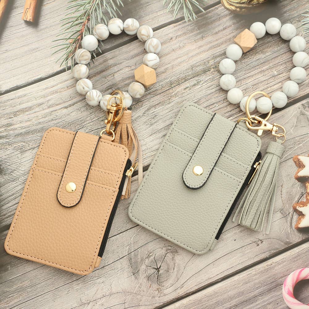 MKS America - Wholesale Keychain - Women's - Multi-Colored Leopard Print Bracelet Card Slot Keychain10