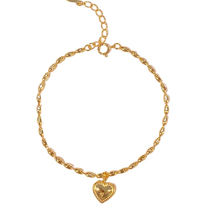 Be the Good - Wholesale Charm/Dangle Bracelet - Puff Heart Bracelet