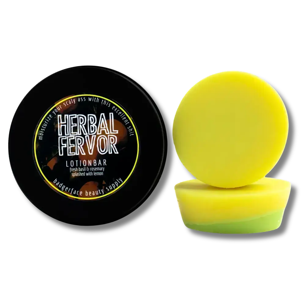 Badgerface Beauty Supply - Venta al por mayor Loción en pastilla - Barra de loción a base de hierbas. Loción ecológica. Loción Zero Waste.1