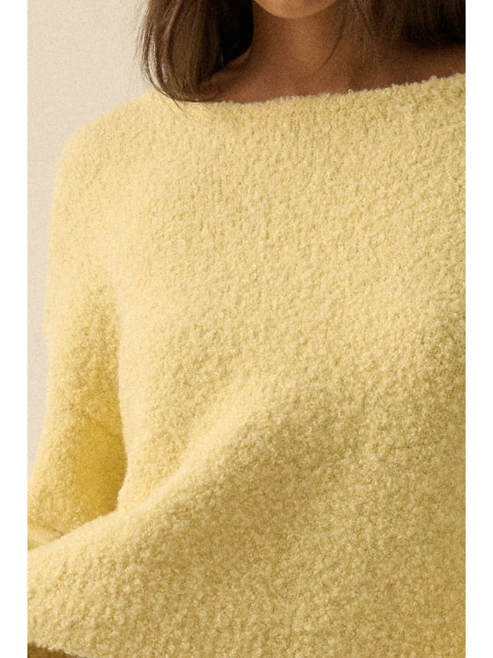 Promesa USA - Wholesale Knitted jumper – Women′s - Textured Knit Bubble-Sleeve Sweater7