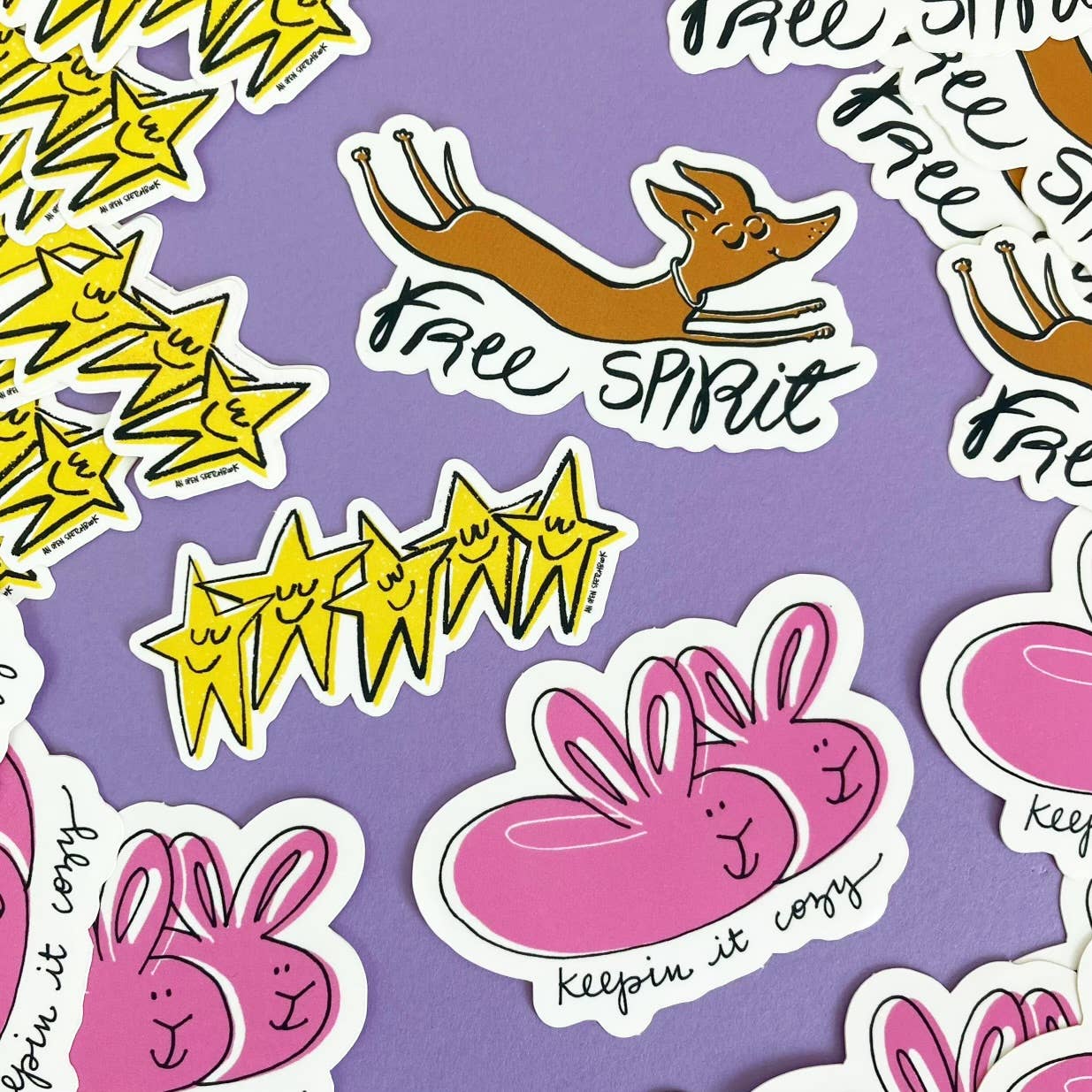 An Open Sketchbook - Wholesale Sticker - Keepin' It Cozy Bunny Slippers Sticker1