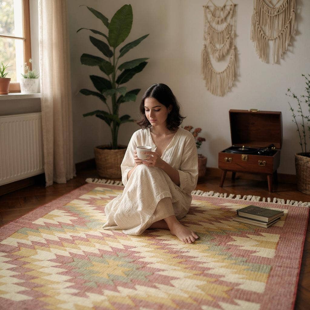 absolutely natural lifestyle - Wholesale Area Rug - Kilim Handloom Jute Cotton Rug 1