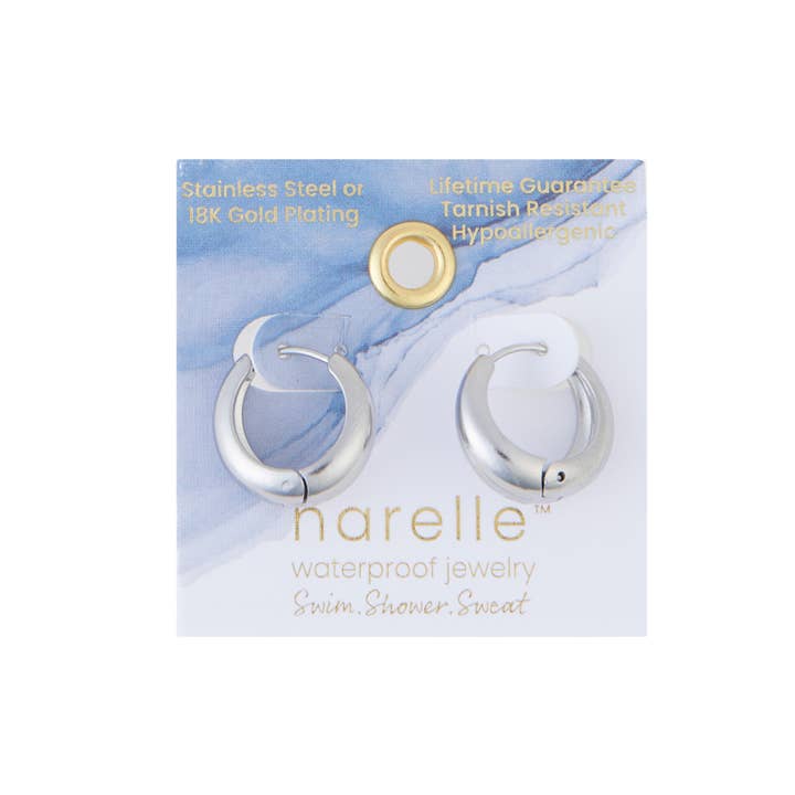 Howard's - Wholesale Hoop Earrings - Waterproof Earrings Graduated Hoop in Gold & Steel Narelle4