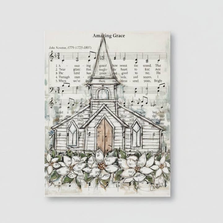 Art spirituel, impression sur toile du cantique Amazing Grace pour la vente par Rustic Nester