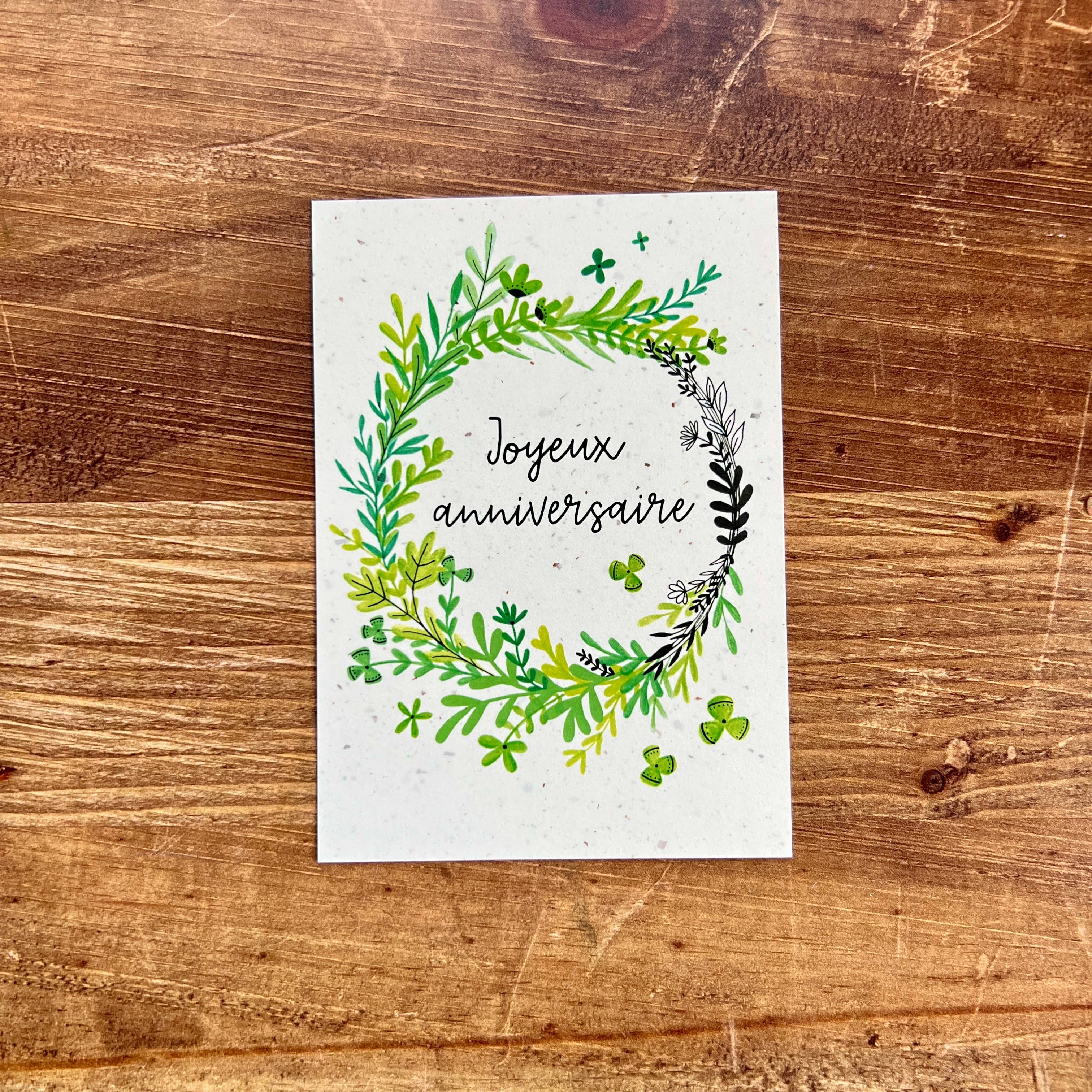 Les cartes de Lulu – wholesale Birthday card – A6 postcard happy birthday illustrated in watercolor1