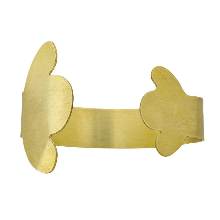 Bracciale rigido con doppia nuvola in ottone spazzolato per la vendita all'ingrosso da parte di Exclusive SB Jewelry