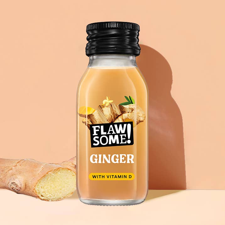 Flawsome Brands Limited - Vente Jus bien-être/fortifiants - Flawsome ! Booster d'immunité au gingembre et vitamine D0