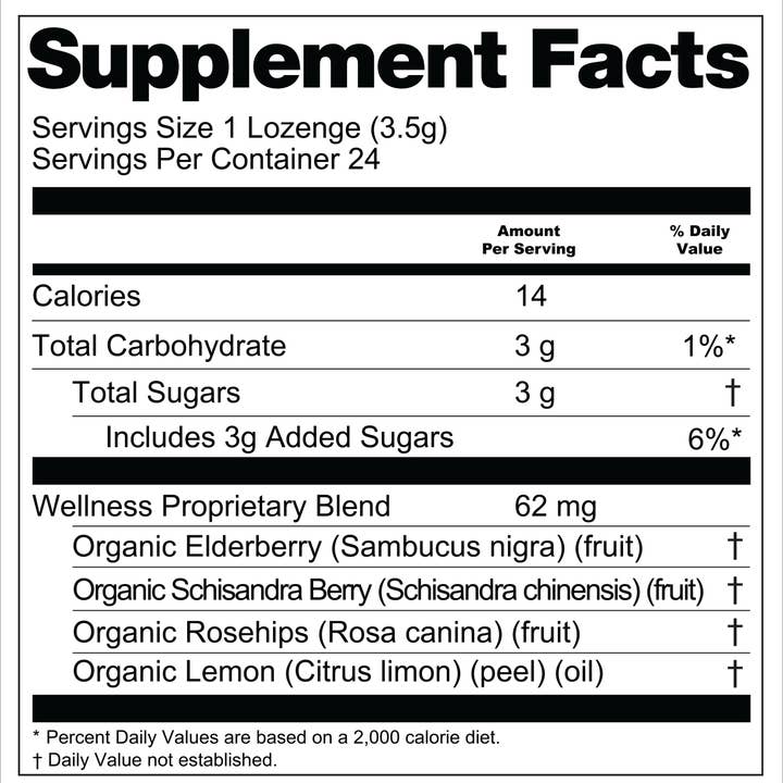 Essential Candy - Wholesale Oral Supplement/Vitamin - Wellness Plant Powered Lozenges™ with Elderberry, Vitamin C3