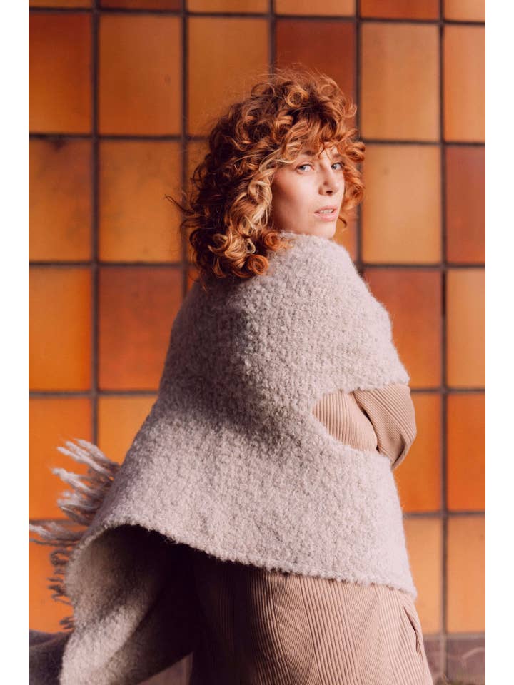 Cossac - Wholesale Poncho - Women's - Grey Poncho Scarf