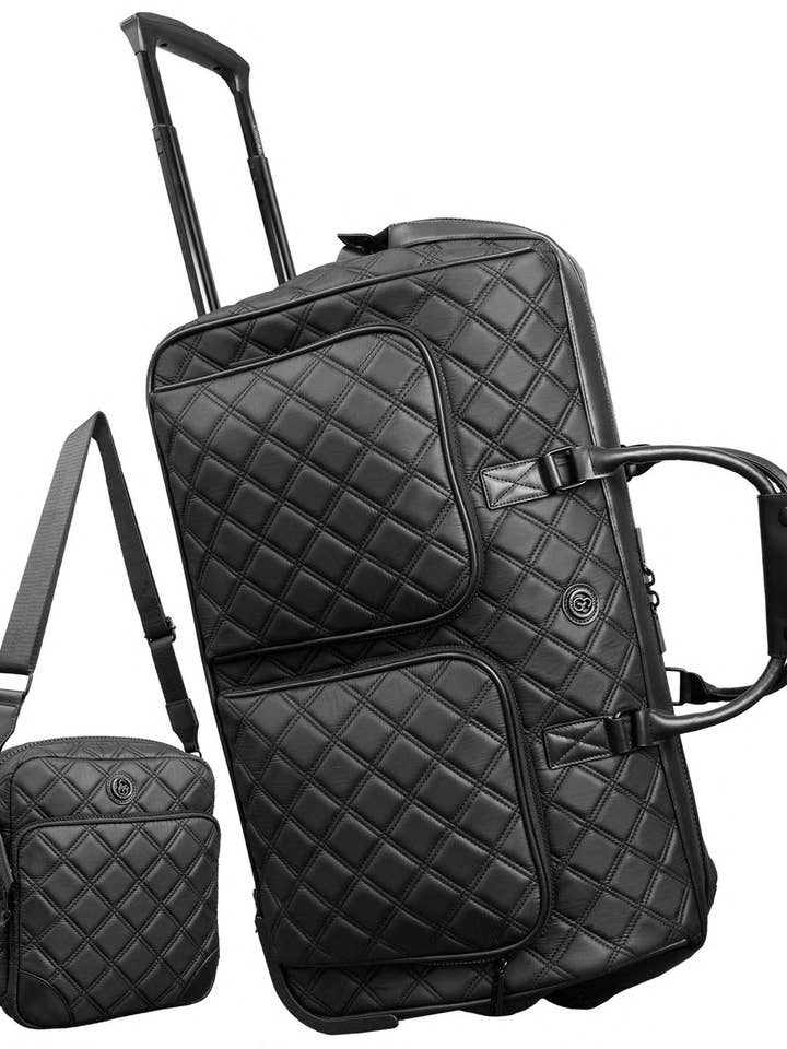 Joan & David Gestepptes Rollkoffer- und Umhängetaschen-Set für den Großhandel von Magid