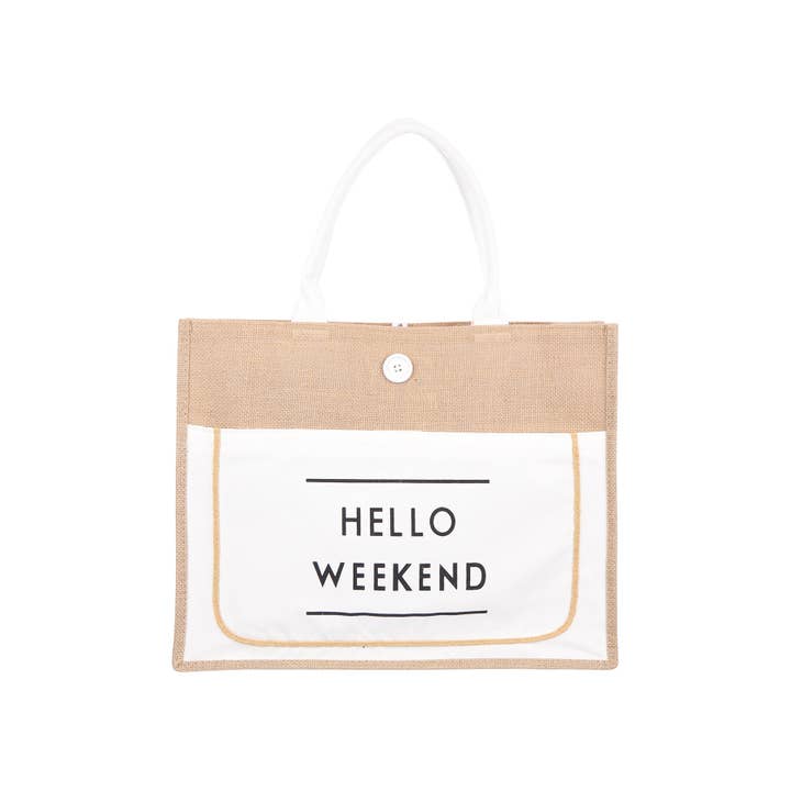 Pink Irene Wholesale - Wholesale Tote Bag - Women's - HELLO WEEKEND TOTE BAG6