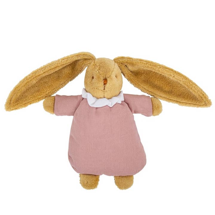 Bunny Baby Nest Comforter With Rattle - Organic Cotton old pink for wholesale by TROUSSELIER SAS