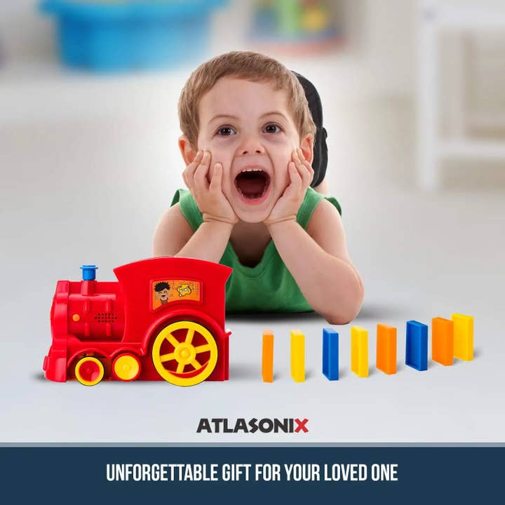 Atlasonix - Wholesale Toy Set - Kids - Domino Train Toy, Domino Train Set That Prepares Your Domino