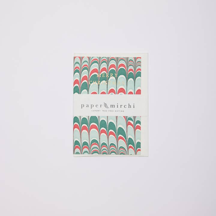 Notes & Queries, Inc. - Wholesale Everyday Greeting Card - Handmade Block Printed Greeting Card Festive Paper Mirchi