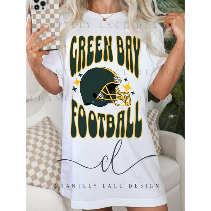 Green Bay Packers Fußball-Design im Retro-Look mit tollen Komfortfarben für den Großhandel von Chantely Lace