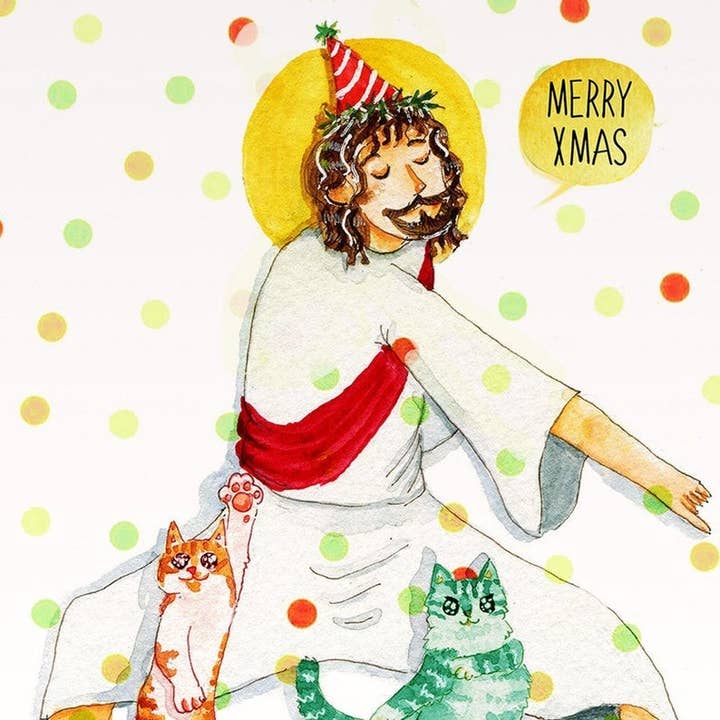 Liyana Studio - Wholesale Christmas Card - Jesus Birthday Party - Funny Christmas Card