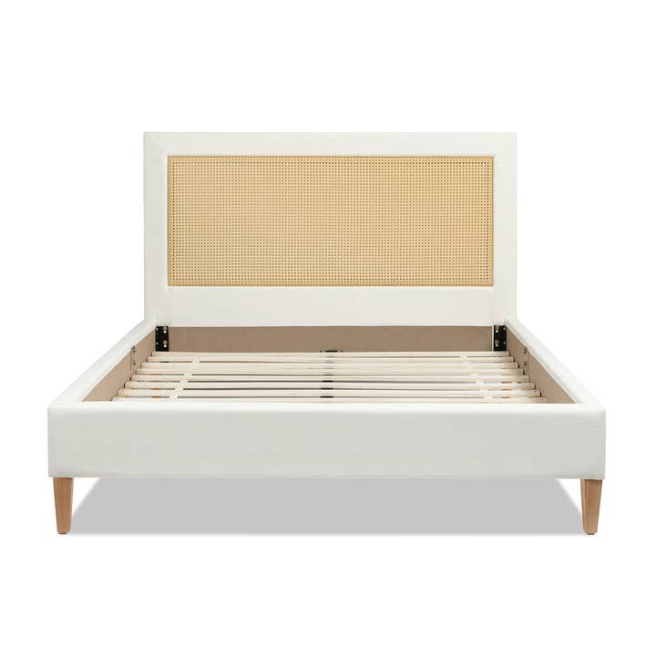 Jennifer Taylor Home - Wholesale Bed - Haley Upholstered Cane-Back Platform Bed