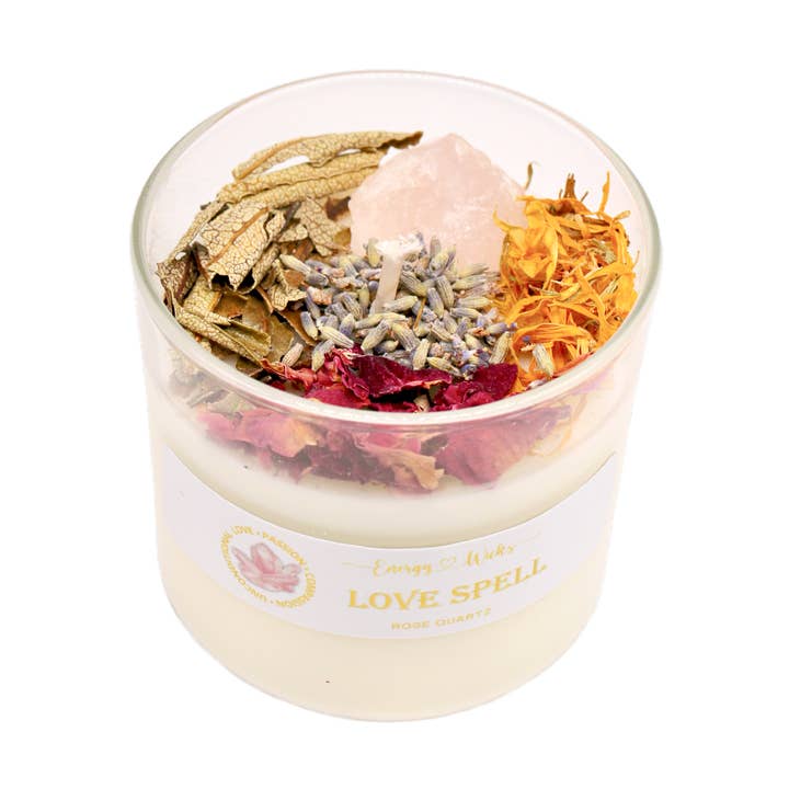 BOUGIE EN CRISTAL LOVE SPELL pour la vente par Energy Wicks