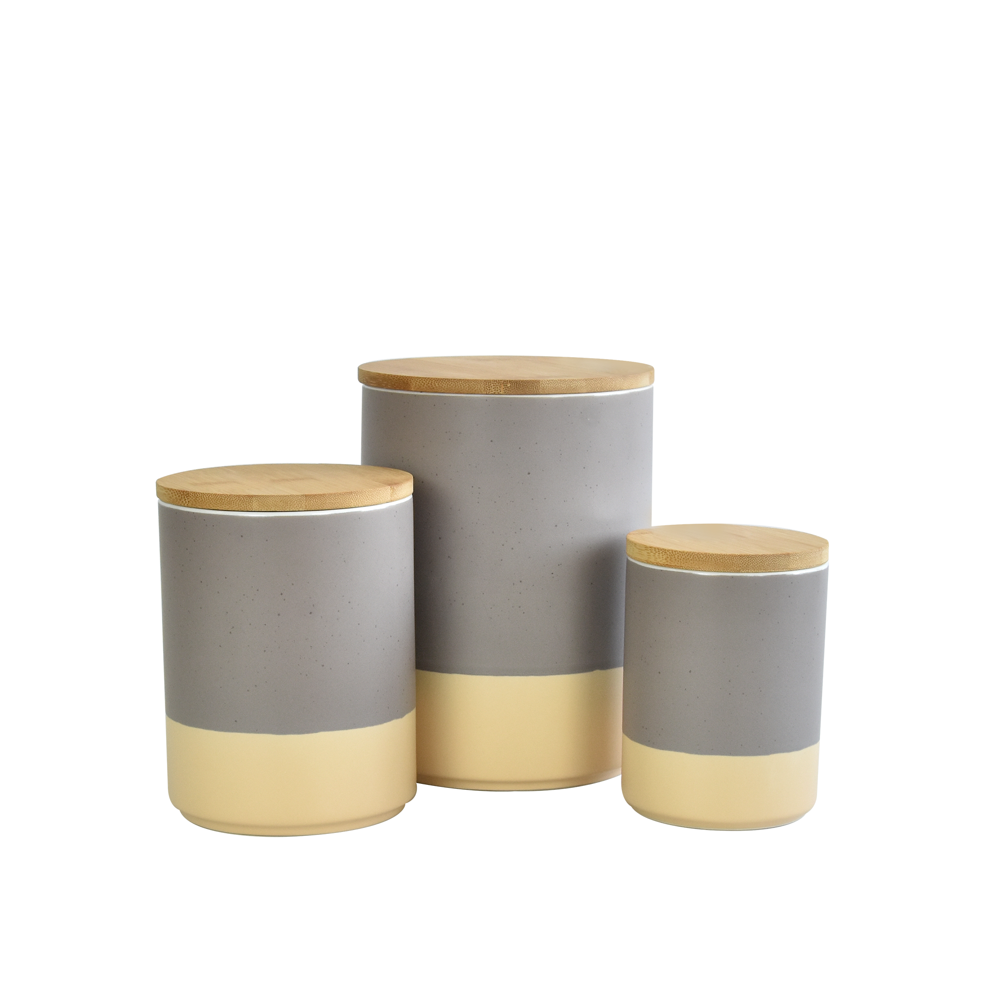 ARTONUSA - Wholesale Food Storage Container - Ceramic Canister Set with Airtight Wood Lids - 3-Piece set10