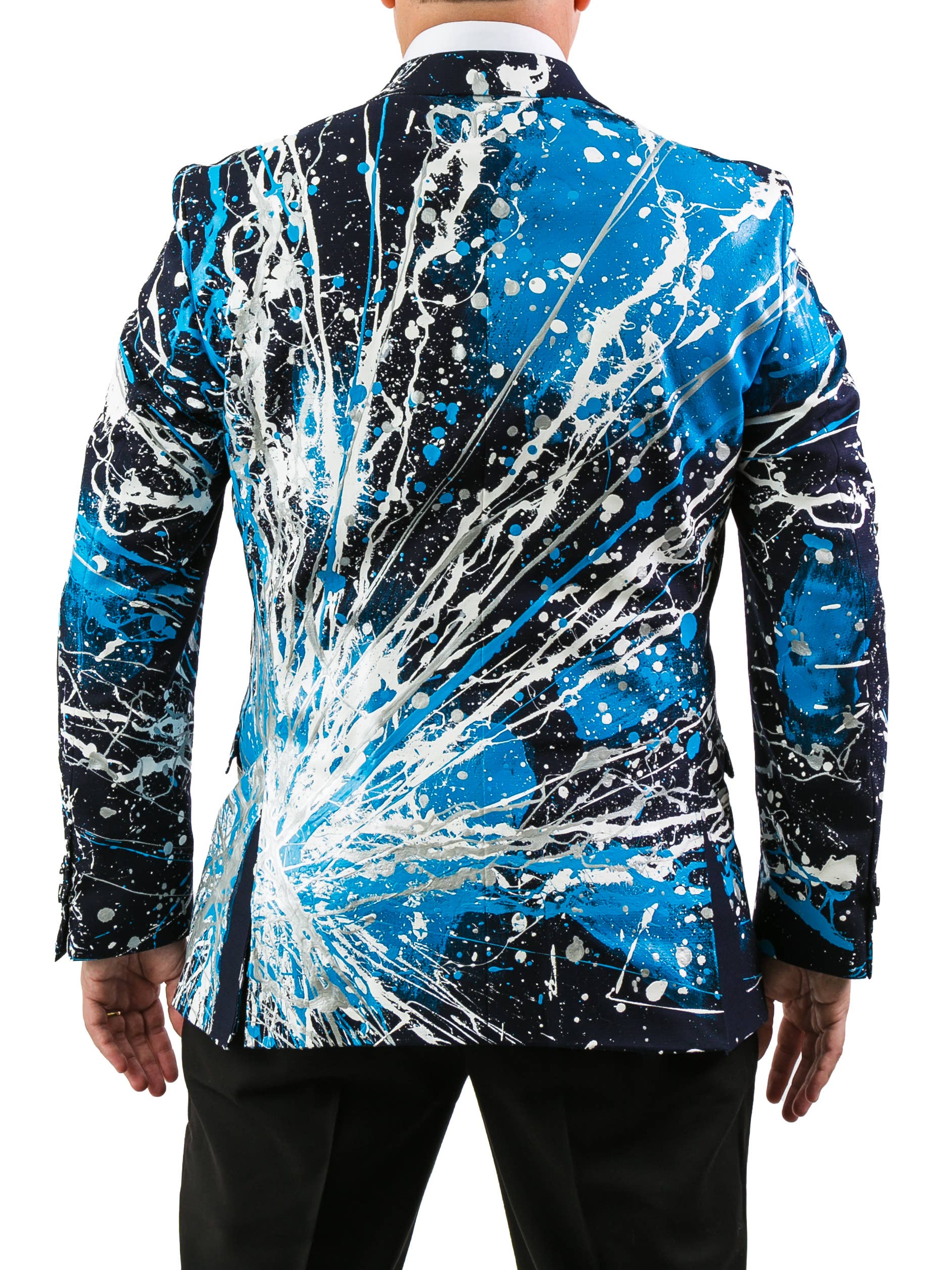 1 of 1 Blazers - Wholesale Blazer - Men's - Blue Panther Painted Party Blazer2