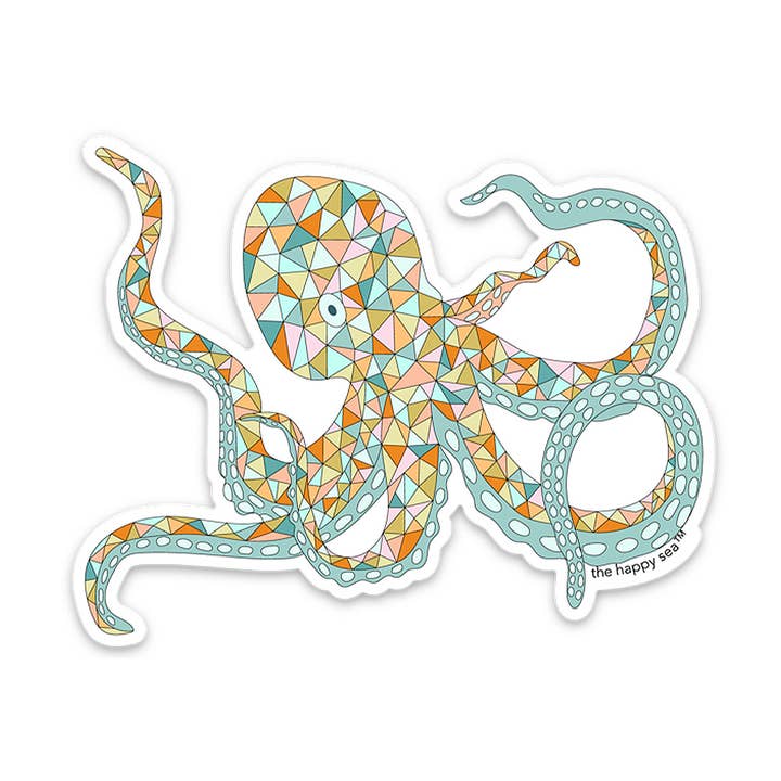 3.5" Funky Octopus Vinyl Sticker for wholesale by The Happy Sea