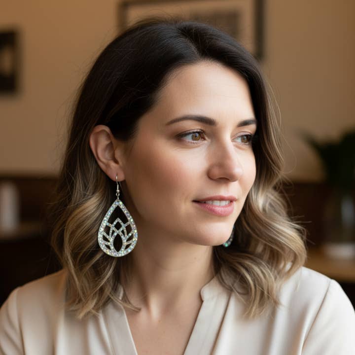 Hazelnut Glow Statement Hoops for wholesale by Chromani