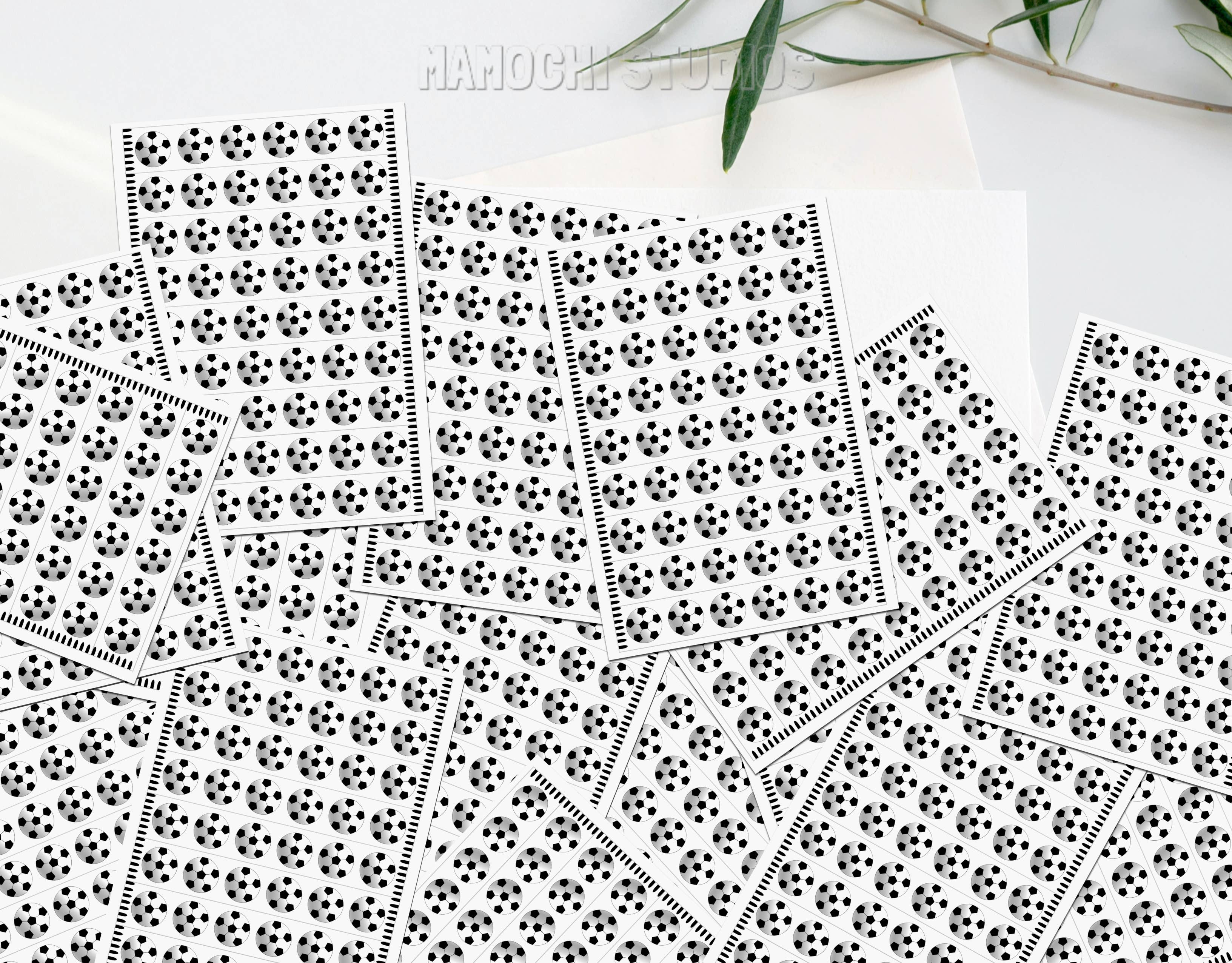MaMochi Studios - Wholesale Sticker - Washi Tape Mini Sticker Sheet - Soccer Balls, Futbol Sports5