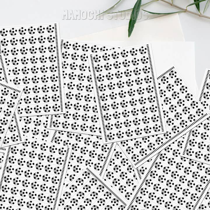MaMochi Studios - Wholesale Sticker - Washi Tape Mini Sticker Sheet - Soccer Balls, Futbol Sports5